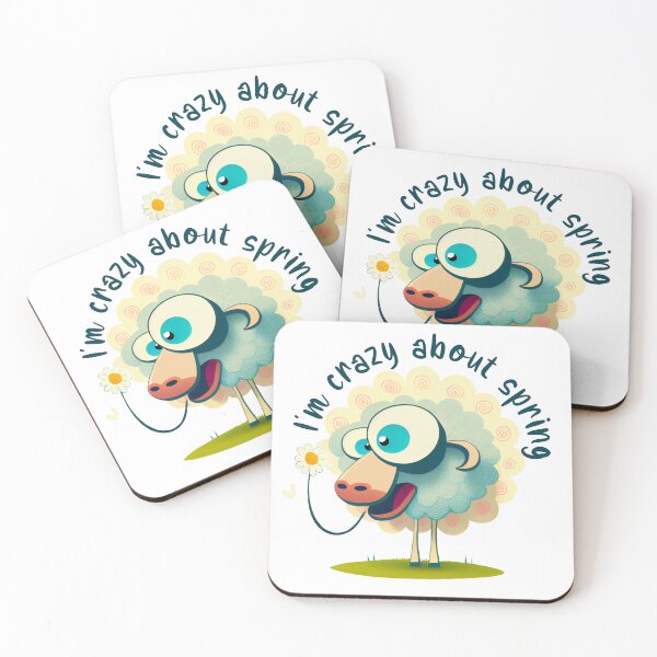 Item preview, Comic Sheep Crazy About Spring designed and sold by KOTOdesign.
