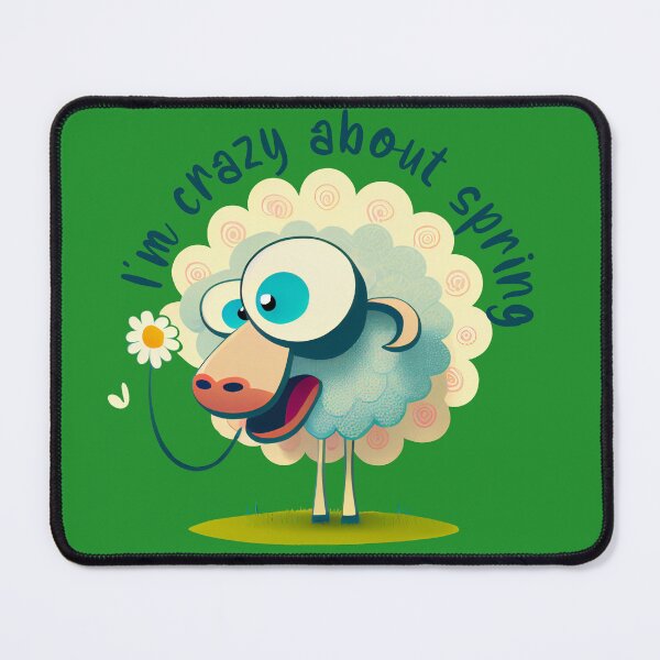 Item preview, Comic Sheep Crazy About Spring designed and sold by KOTOdesign.