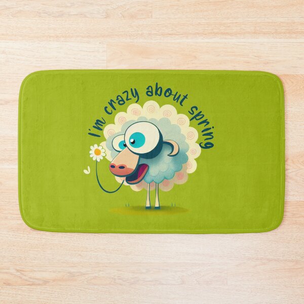 Item preview, Comic Sheep Crazy About Spring designed and sold by KOTOdesign.