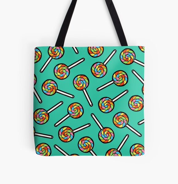 Rainbow Lollipop Pattern All Over Print Tote Bag