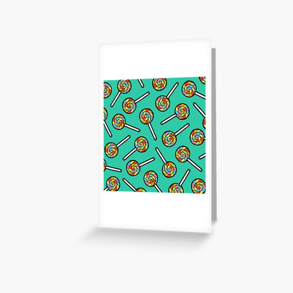 Rainbow Lollipop Pattern Greeting Card