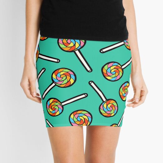Rainbow Lollipop Pattern Mini Skirt