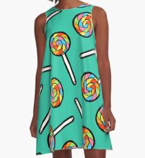 Rainbow Lollipop Pattern A-Line Dress
