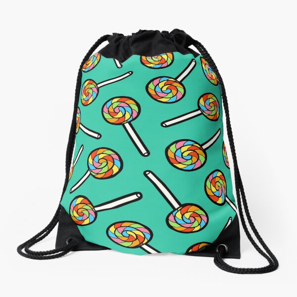 Rainbow Lollipop Pattern Drawstring Bag