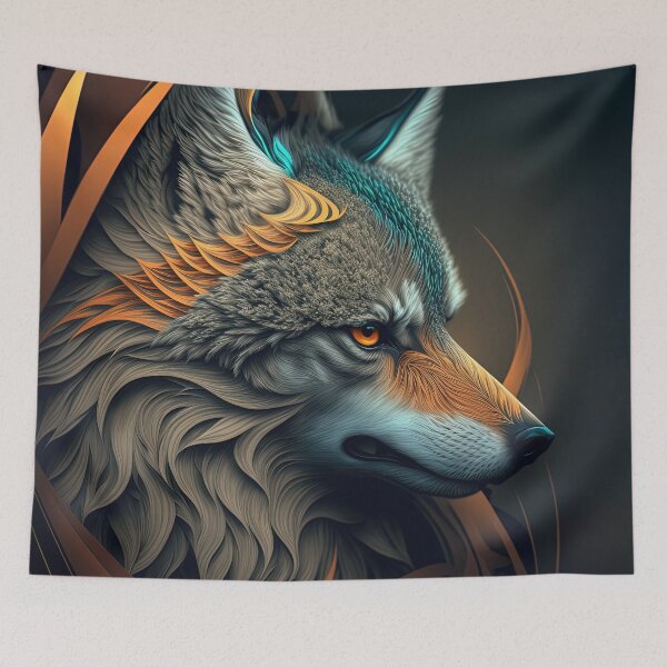 Item preview, Abstract Wolf Painting: The Fearless Hunter designed and sold by EHouseArt.