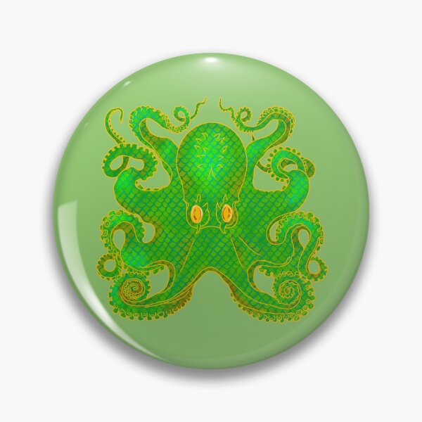 Item preview, Kraken Sea Monster - Green and Gold designed and sold by LaRoach Digital Arts.