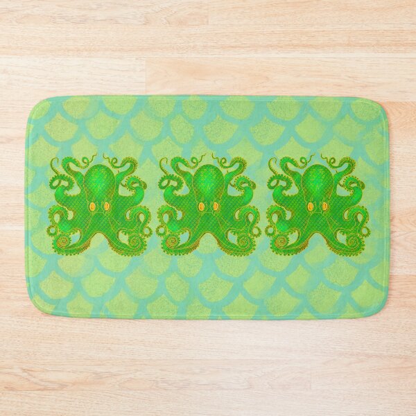 Item preview, Kraken Sea Monster - Green and Gold designed and sold by LaRoach Digital Arts.