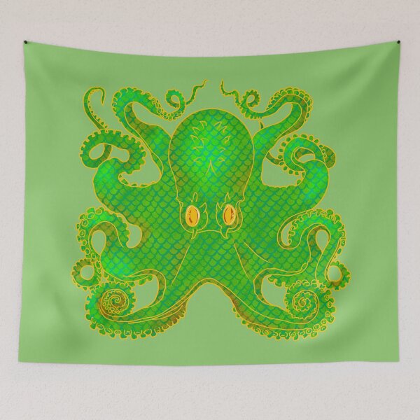Item preview, Kraken Sea Monster - Green and Gold designed and sold by LaRoach Digital Arts.