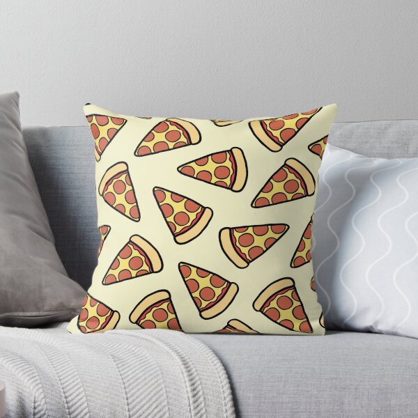 Pepperoni Pizza Pattern Throw Pillow