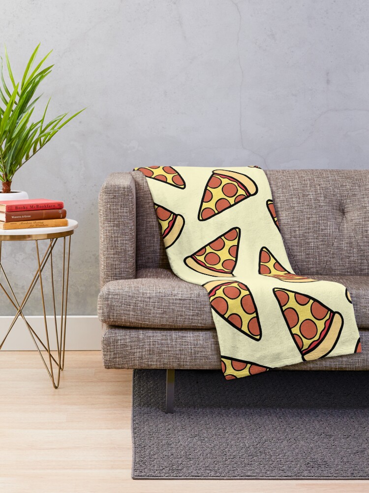 Alternate view of Pepperoni Pizza Pattern Throw Blanket