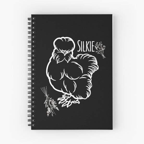 Item preview, Silkie Chicken & Flowers White Line Drawing Modern Design designed and sold by EarthArtDesigns.