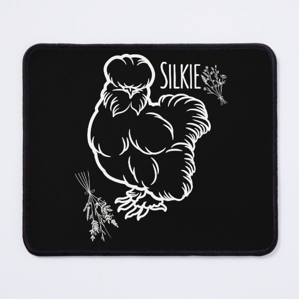 Item preview, Silkie Chicken & Flowers White Line Drawing Modern Design designed and sold by EarthArtDesigns.
