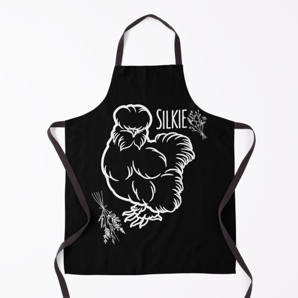 Item preview, Silkie Chicken & Flowers White Line Drawing Modern Design designed and sold by EarthArtDesigns.