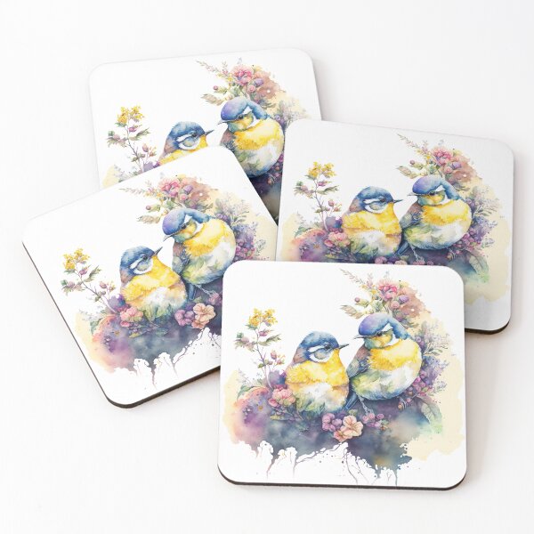 Item preview, Birds in love watercolour illustration  designed and sold by ai_granny.
