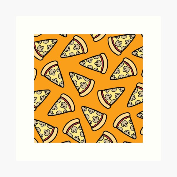 Mushroom Pizza Pattern Art Print
