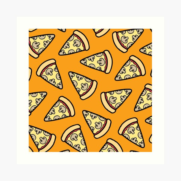 Mushroom Pizza Pattern Art Print