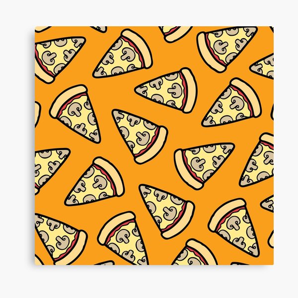 Mushroom Pizza Pattern Canvas Print