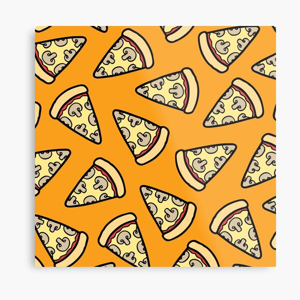 Mushroom Pizza Pattern Metal Print