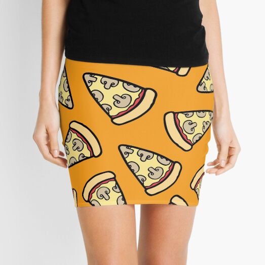 Mushroom Pizza Pattern Mini Skirt