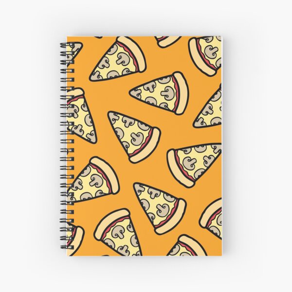 Mushroom Pizza Pattern Spiral Notebook