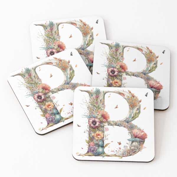 Item preview, Floral Garden Watercolor Monogram Letter B designed and sold by FloralFancy.