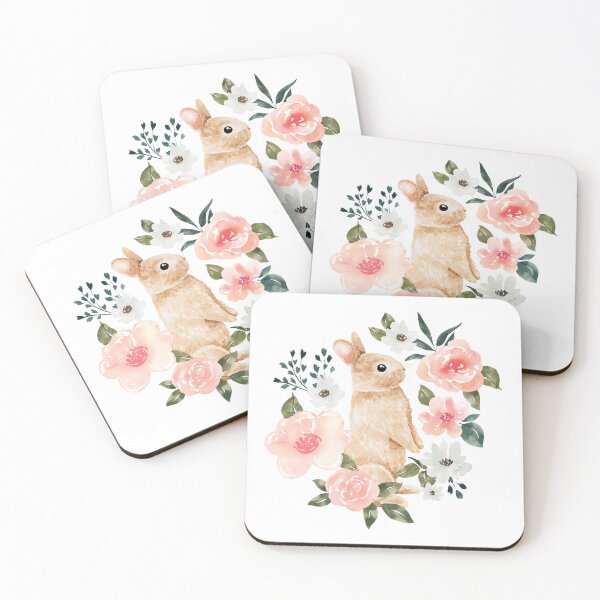 Item preview, Watercolor Bunny Floral designed and sold by cateandrainn.