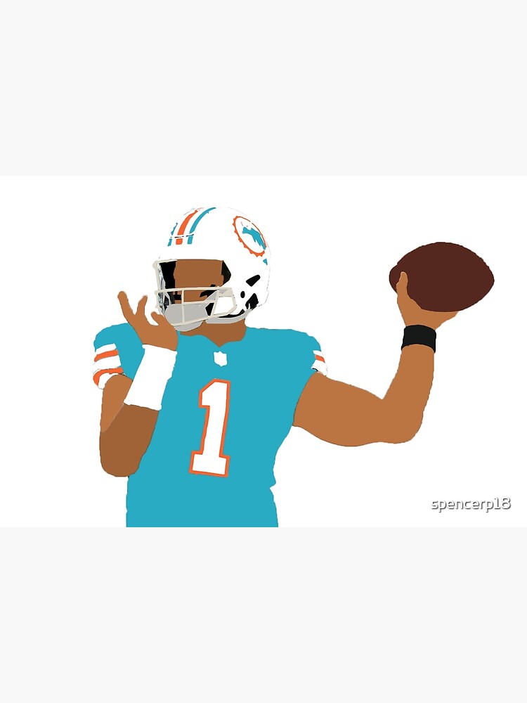 Tua Tagovailoa Football Paper Poster Dolphins 3 Iphone Case in