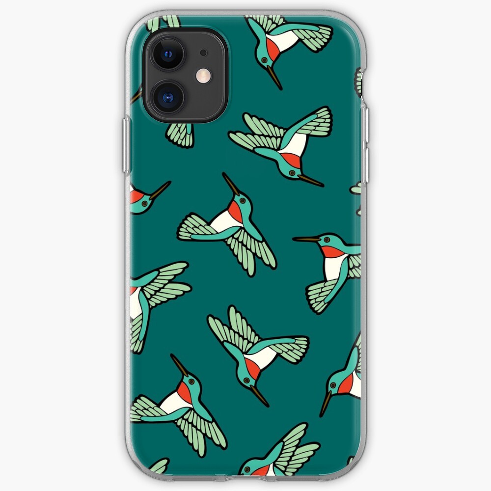 Hummingbird Pattern iPhone Soft Case