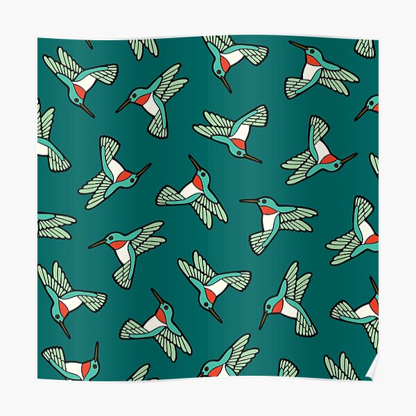 Hummingbird Pattern Poster