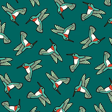 Artwork thumbnail, Hummingbird Pattern by evannave