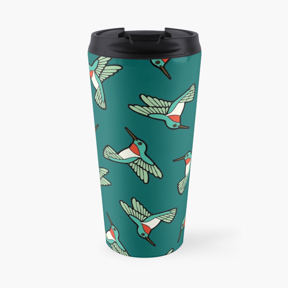 Hummingbird Pattern Travel Mug