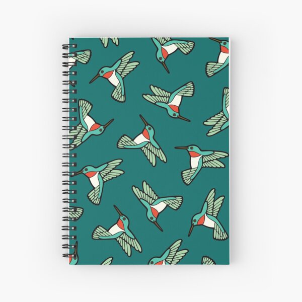 Hummingbird Pattern  Spiral Notebook