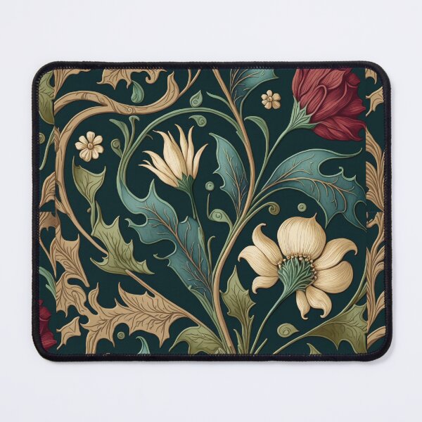 Item preview, Floral Garden Botanical Print Black Background designed and sold by FloralFancy.