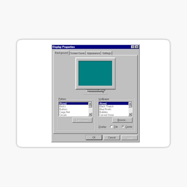 Vista previa del artículo con la obra «Pantalla de Windows 95», diseñado y vendido por Peeshes.