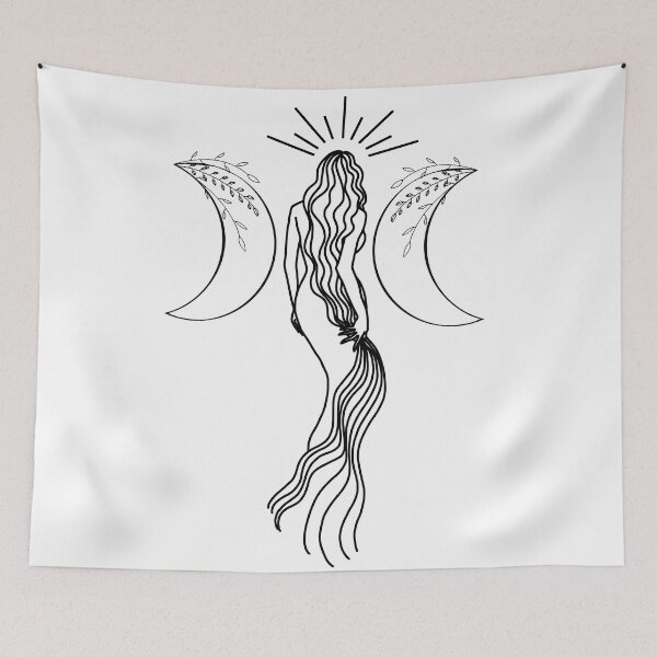 Item preview, Triple Moon Goddess - A spiritual illustration designed and sold by Annalee Beer.