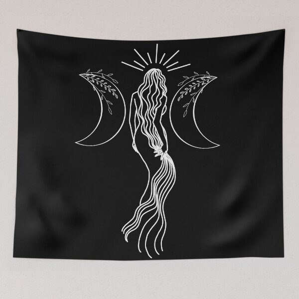 Item preview, Triple Moon Goddess - A spiritual illustration designed and sold by Annalee Beer.