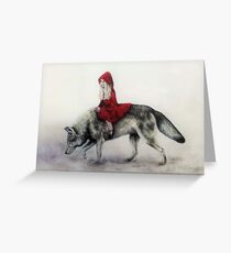 Red Riding Hood and the Wolf Greeting Card