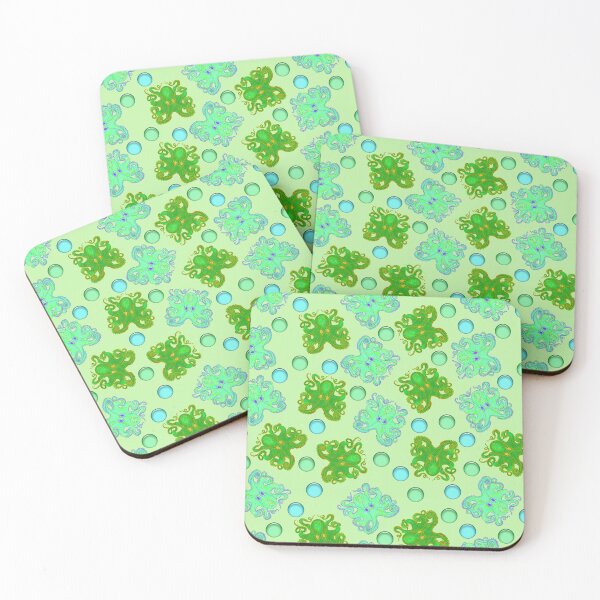 Item preview, Colorful Green and Blue Octopus Repeat Pattern designed and sold by LaRoach Digital Arts.
