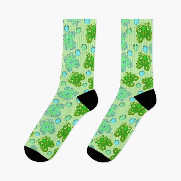 Item preview, Colorful Green and Blue Octopus Repeat Pattern designed and sold by LaRoach Digital Arts.