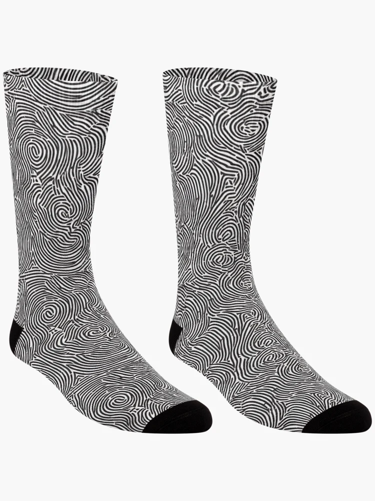 Thumbnail 3 of 5, Socks, "Swirling Stars" Pattern Design designed and sold by Litheon.