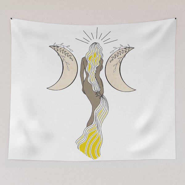 Item preview, Triple Moon Goddess - A spiritual illustration designed and sold by Annalee Beer.