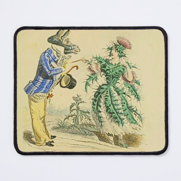 Item preview, Chardon Thistle with Donkey adapted from original by Parisian cartoonist J.J Grandville from his work Les Fleurs Animées (The Flowers Personified.)  designed and sold by Wabojeg.