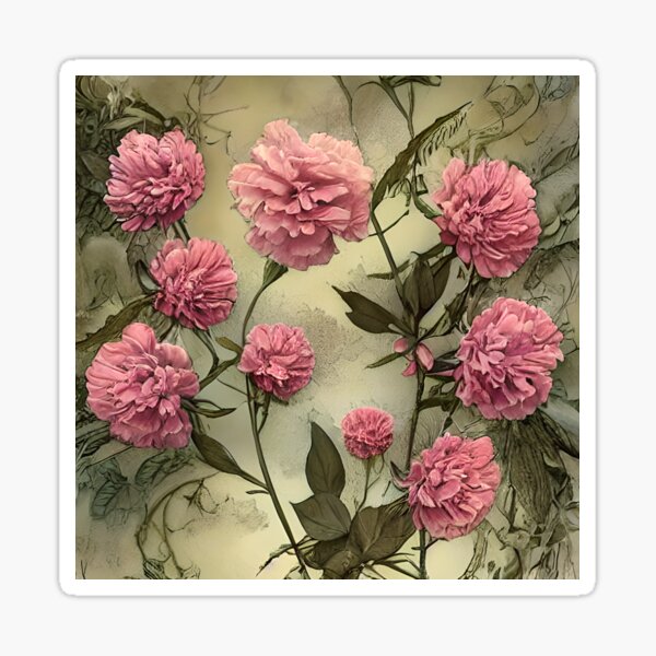 Peony Butterfly Sticker