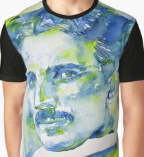 NIKOLA TESLA - watercolor portrait.7 Graphic T-Shirt