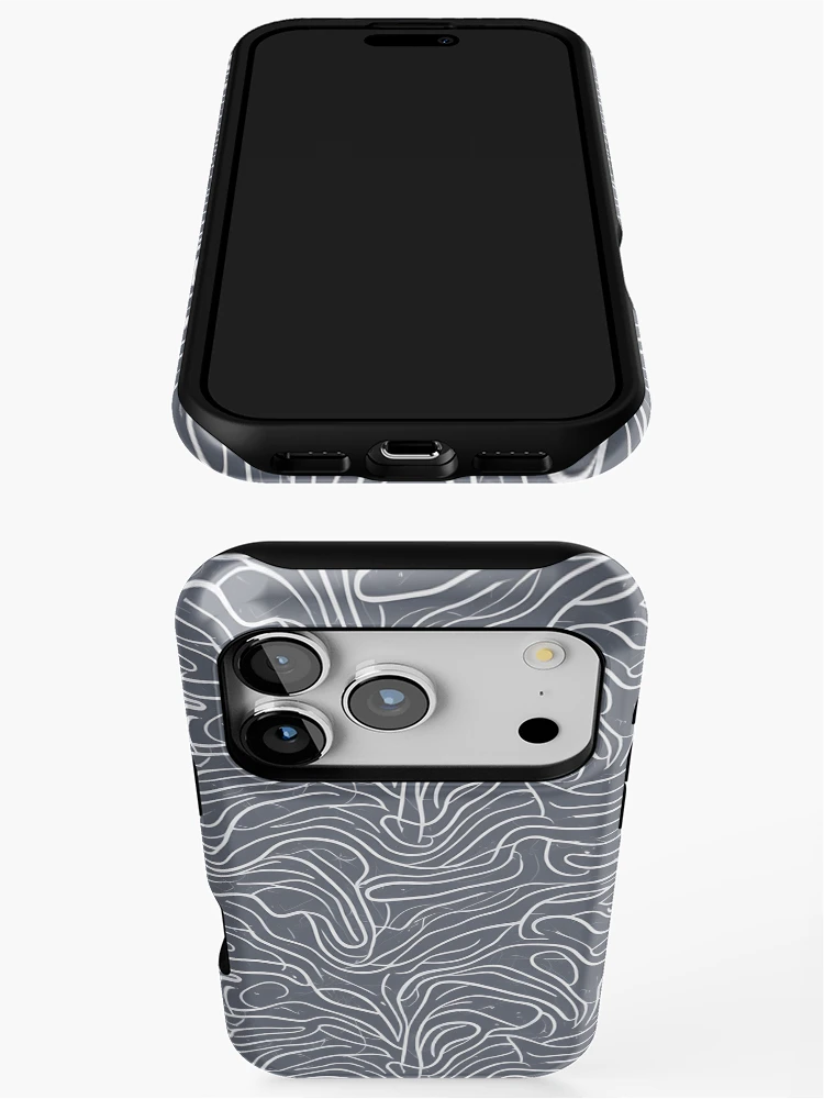 Thumbnail 3 of 4, iPhone Case, "Abstract Waves" Pattern Design designed and sold by Litheon.