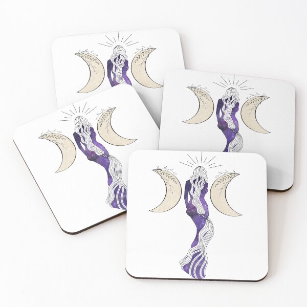 Item preview, Triple Moon Goddess - A spiritual illustration designed and sold by Annalee Beer.