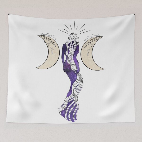 Item preview, Triple Moon Goddess - A spiritual illustration designed and sold by Annalee Beer.