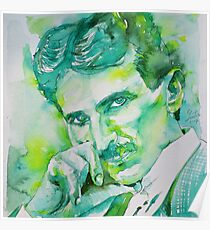 NIKOLA TESLA - watercolor portrait.8 Poster