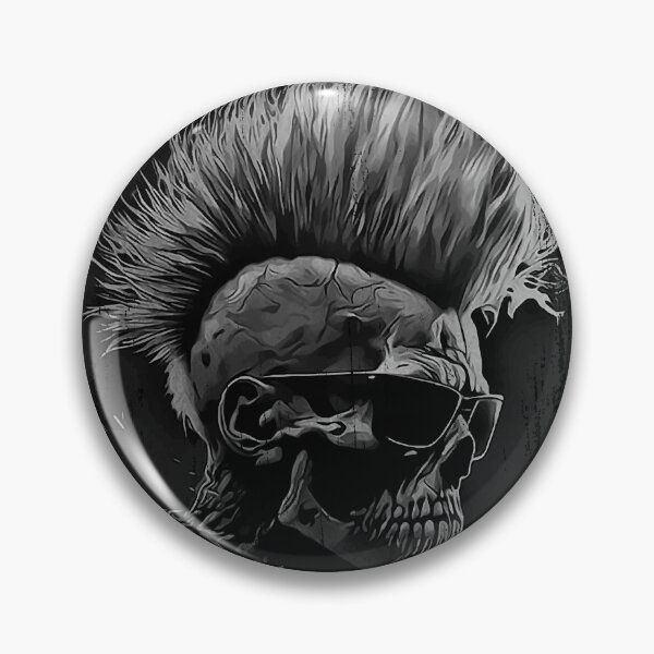 Item preview, Apocalyptic Punk Zombie Heavy Metal Skull designed and sold by drizzd.