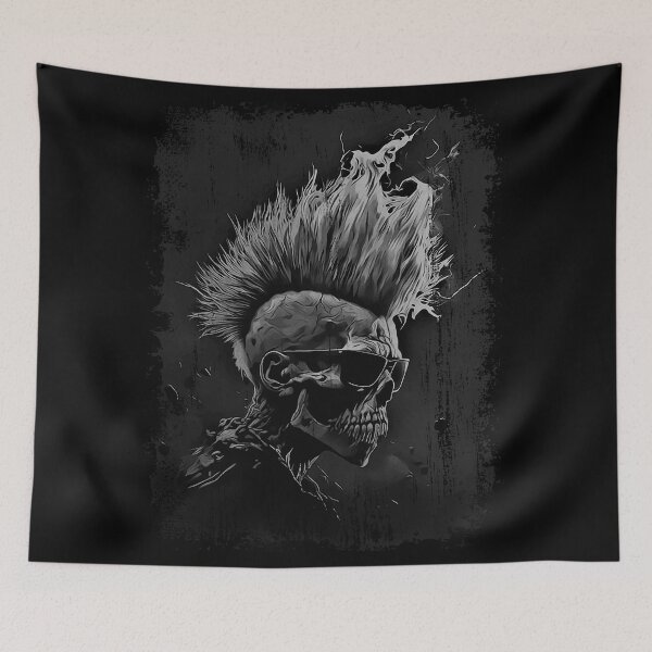 Item preview, Apocalyptic Punk Zombie Heavy Metal Skull designed and sold by drizzd.